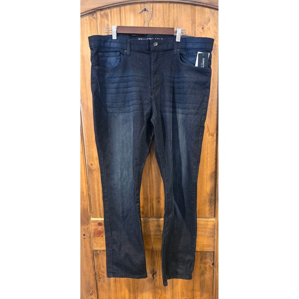 Kenneth Cole Jeans Mens 30x36 Dark Indigo Stretch Low Rise Slim‎ Tapered Leg NWT